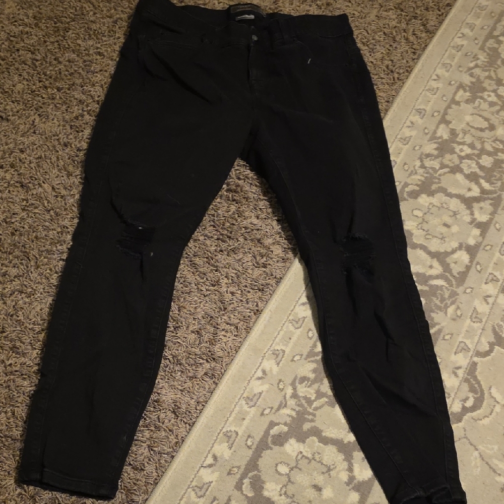 Torrid Black Skinny Jeans for Women Bombshell 18w Distrestted Knees